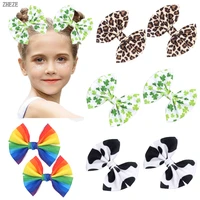 2pcsset new 5print fabric bow hair clips for girls cute hairpins children hot sale hair accessories for women