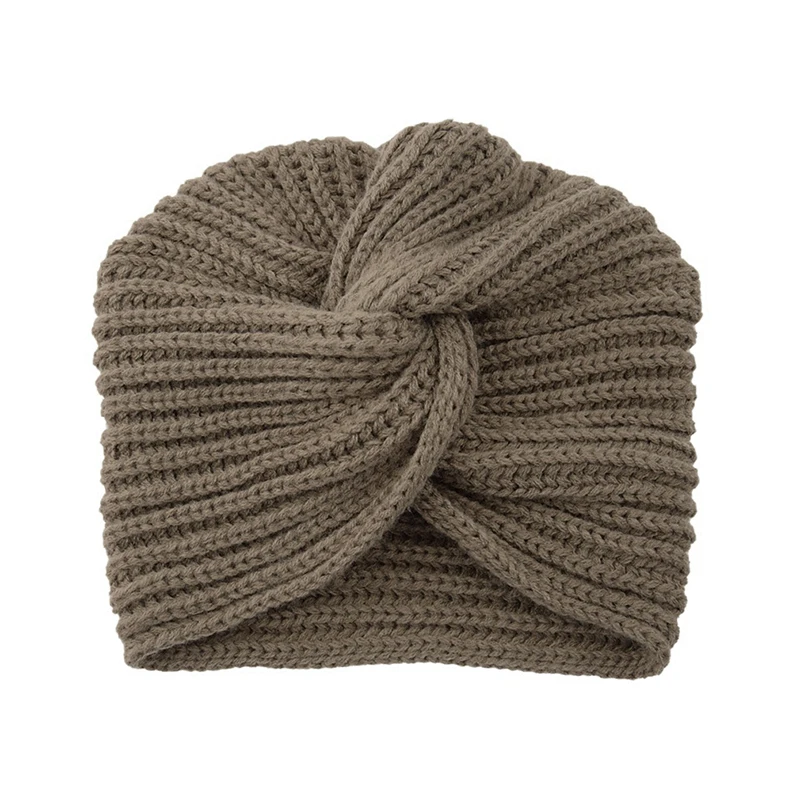 

Muslim Inner Hijab Caps Bohemia Turban Cashmere Cross Wrap Head Indian Hat Wool Knitting Hijab Bonnet Turbante Cap Ready To Wear