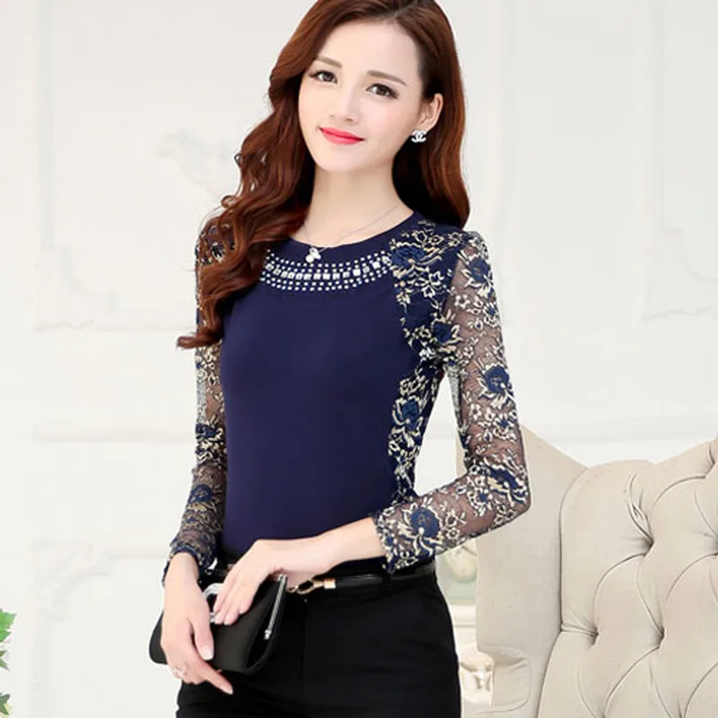 2021 модная Высококачественная Женская кружевная блузка размера плюс новые