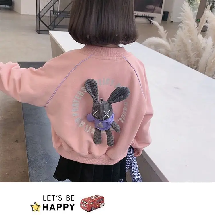 

Spring Autumn Jackets Outerwear Girls Kids Rabbit Doll coat comfortable cute baby Clothes Children Clothing
