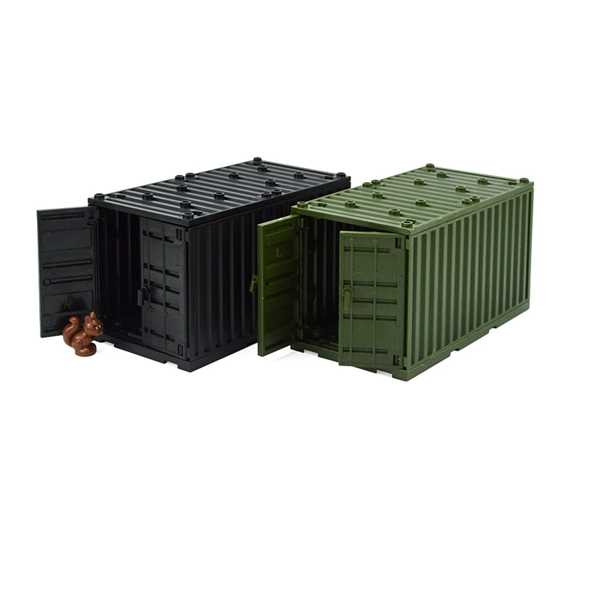 Кубики MOC военный контейнер коробки для оружия строительные блоки мини-фигурки