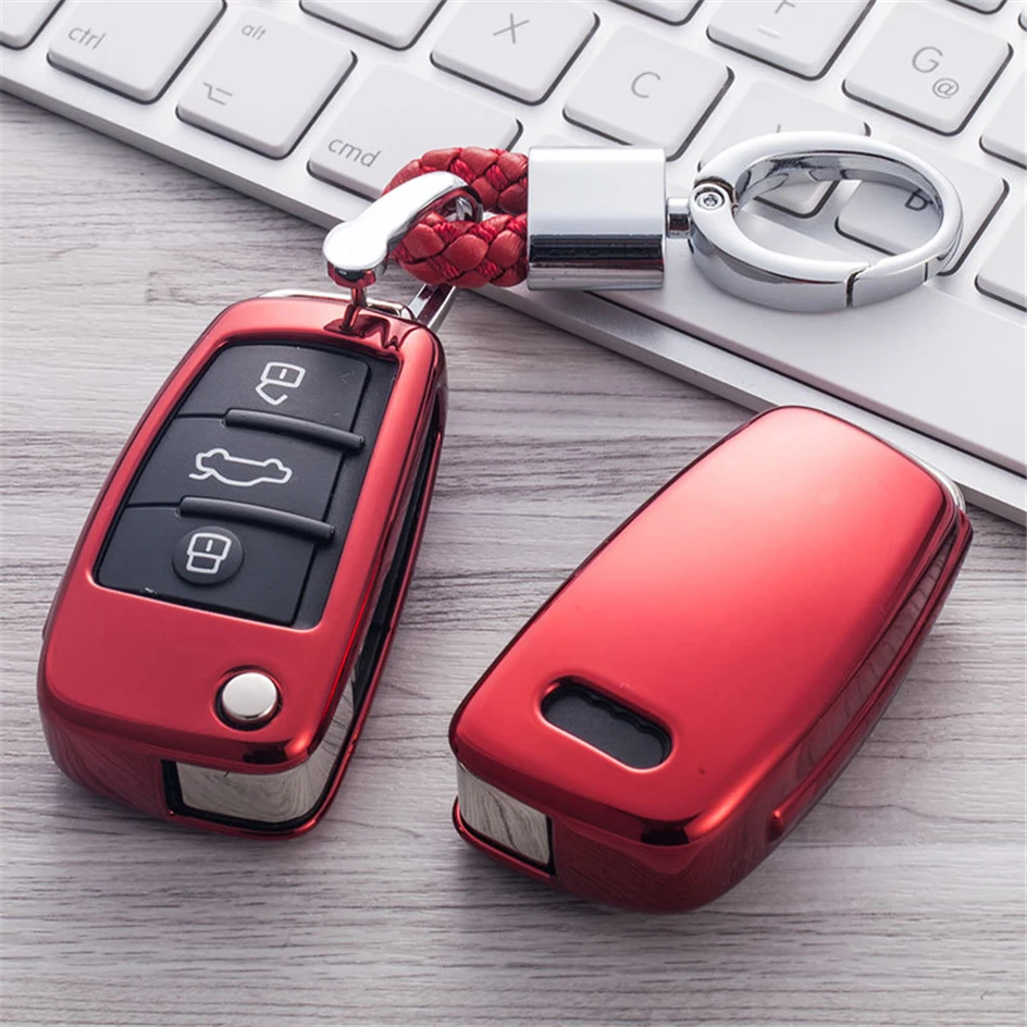 

Soft TPU Car Key Cover Fob Case Shell For Hand-woven Keychain Keyring