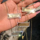 Модное женское ожерелье, бриллианты, индивидуальная табличка, ожерелья с сердцем из нержавеющей стали, персонализированные ювелирные изделия для девушек, подарки