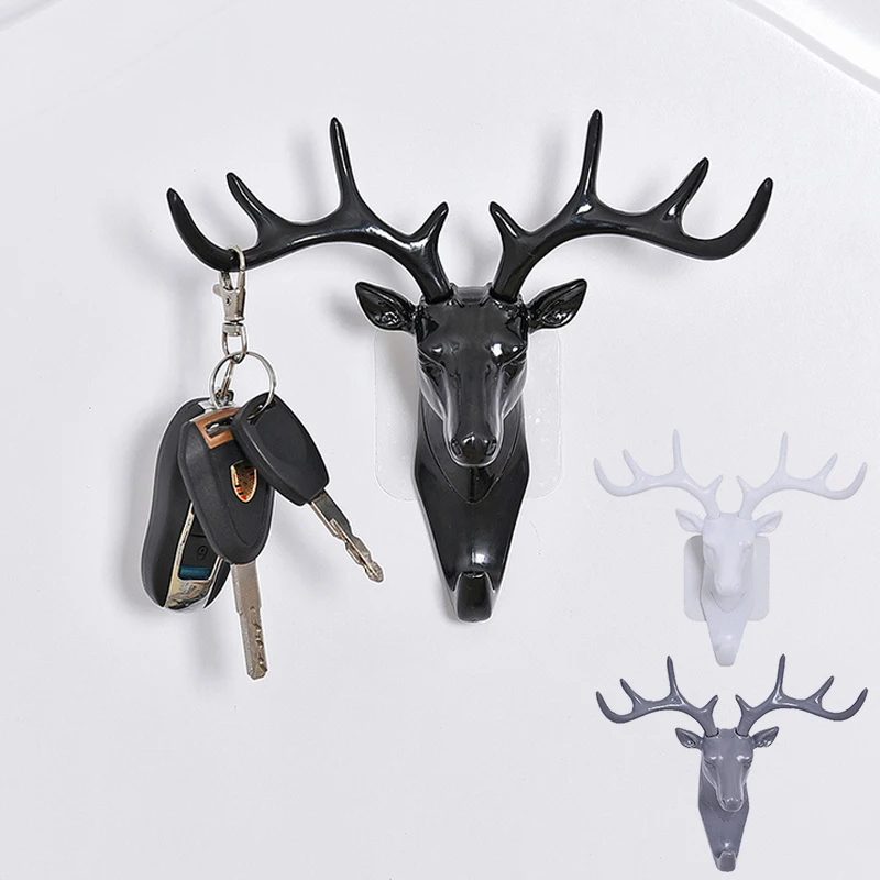 Вешалка с рогами оленя винтажная вешалка настенный держатель крючком для