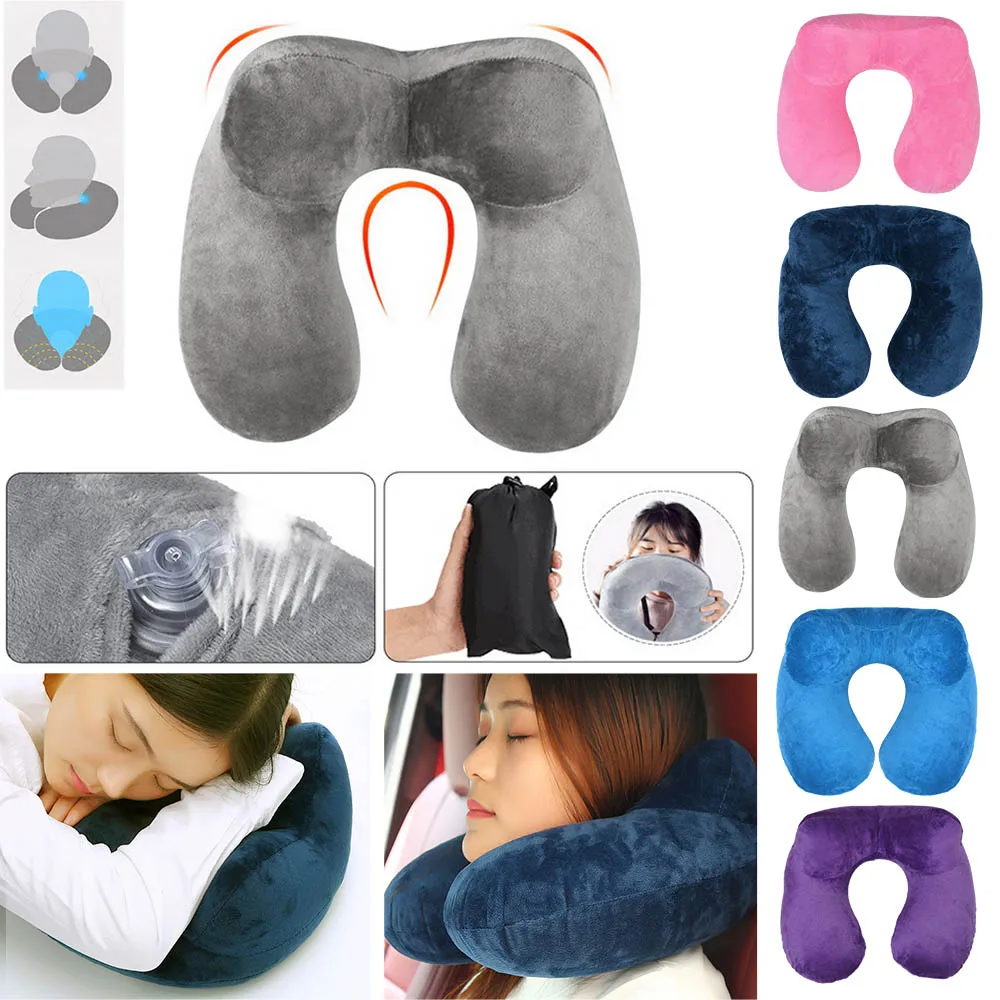 U образные надувные подушки DIDIHOU для путешествий складывающиеся медленно