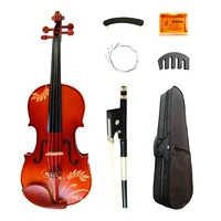 flower carved maple acoustic art violin 44 matt violino fiddle high grade ebony parts with shoulder rest case bow rosin