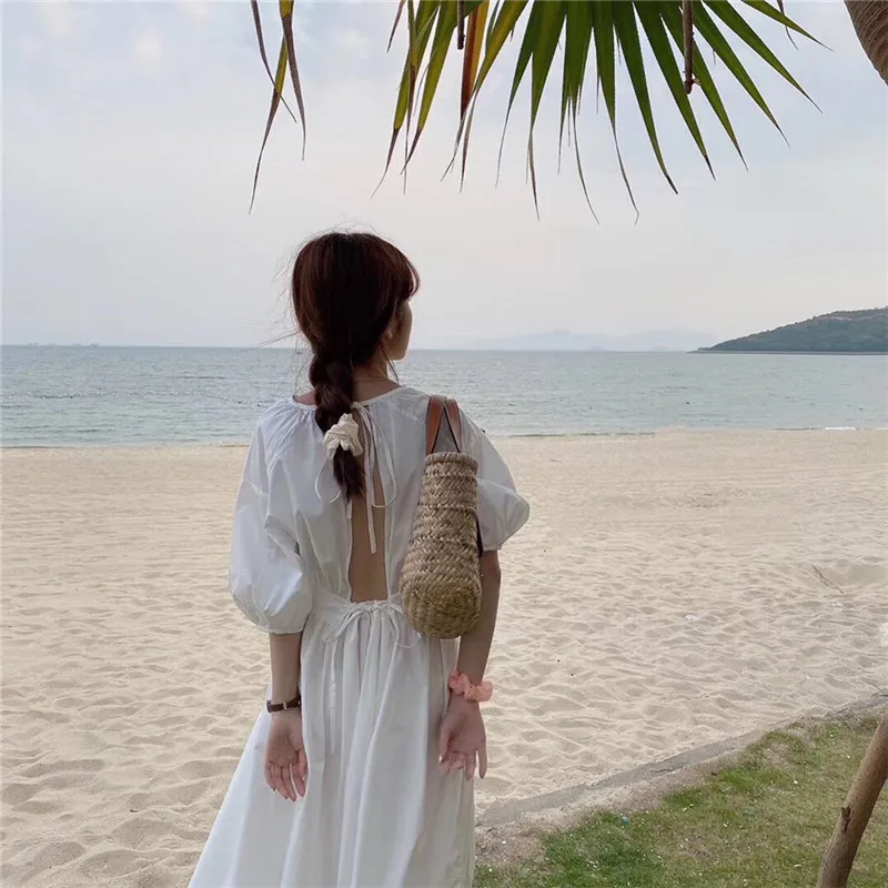 Женское платье с лямкой на шее HziriP шикарное Модное новое популярное французское