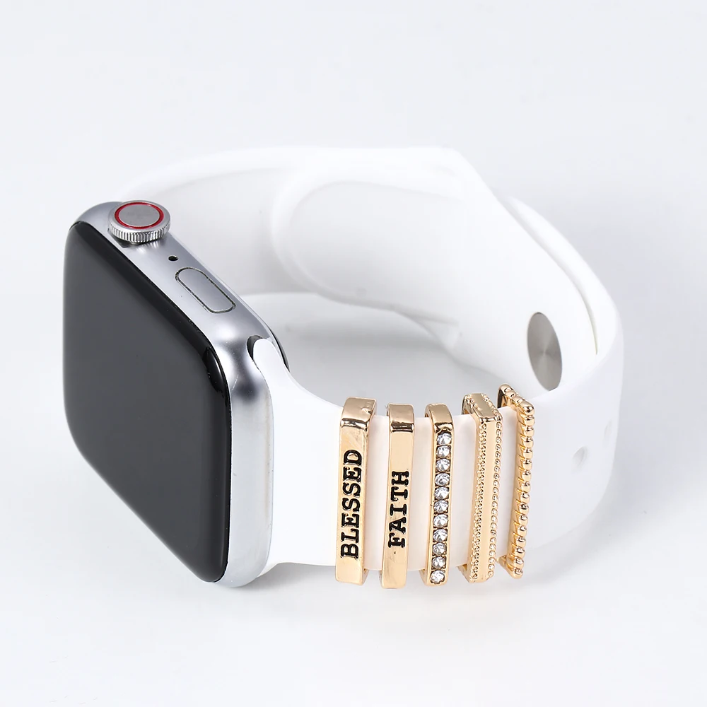 Металлические подвески декоративное кольцо для Apple Watch ремешок с алмазным