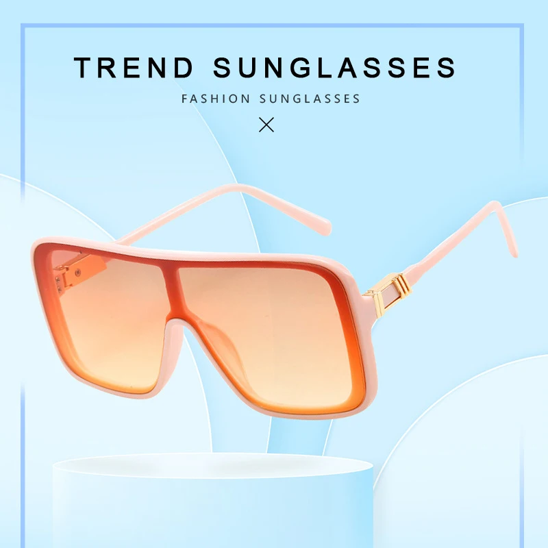 

New Fashion Retro Big Frame One Piece Sunglasses Ladies Sunglasses Men's Sunglasses