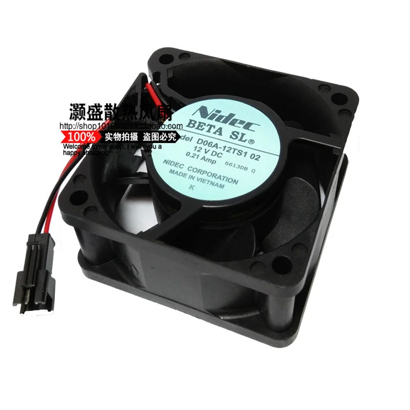 Новый оригинальный D06A-12TS1 02 DC12V 0.21A 6 см 6025 Инвертор Вентилятор охлаждения