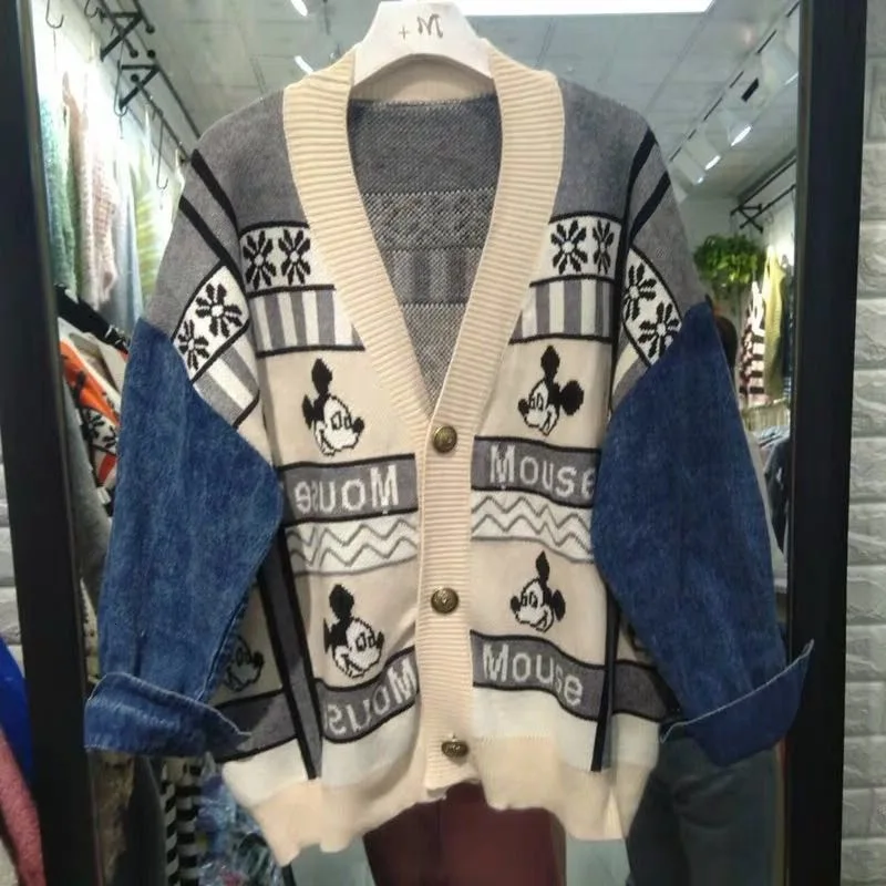 2019 осенне-зимний новый кардиган свитер с Микки Маусом женский Корейская версия