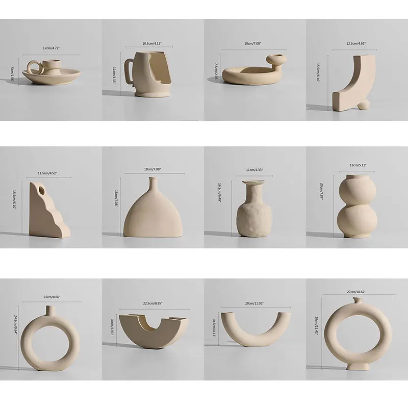 

Nordic Style Light Luxury Small Ceramic Vases Flower Arrangement Desktop Gifts Decoration Ornaments Home Decoration Accessories