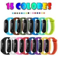 15pcs soft silicone wristband replacement watch band strap for xiao mi mi band 4 3 smart bracelet