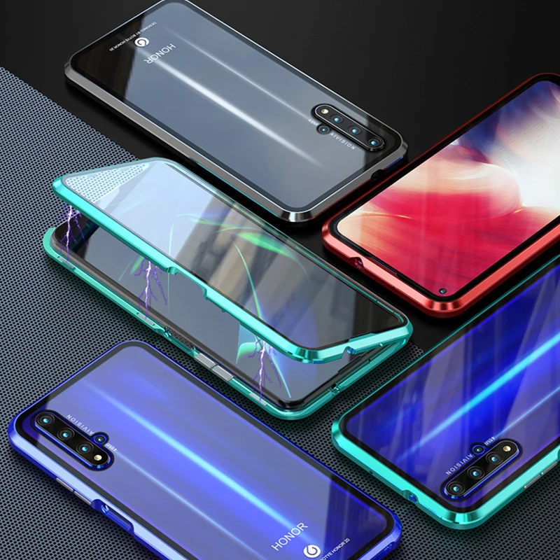 

Double side Glass Phone Case For huawei Mate 20 Pro Cover Magnetic Adsorption Metal Bumper 360 Full Body Coque Mate20 Pro Fundas