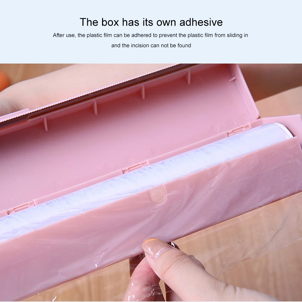 Диспенсер для пластиковой пленки с резаком многоразовый кухонный дозатор липкой