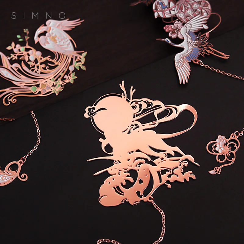 Ретро китайский стиль металлический пустой закладка творческий книжный клип разбивка марка литературный изысканный подвеска маленький подарок.