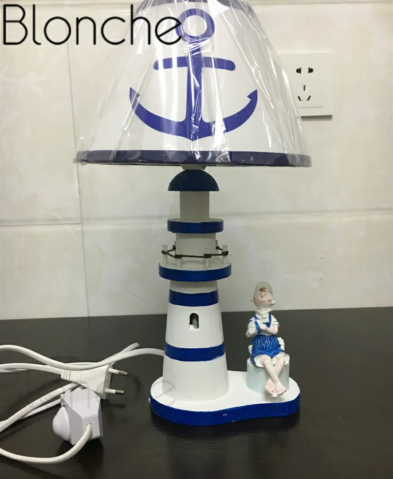 Mediterranean Style Table Lamp Lighthouse Desk Children Boys and Girls Bedside Study Reading Home Decoration | Освещение