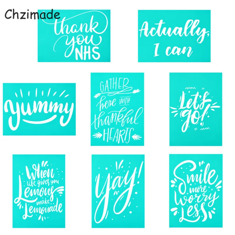 

Трафарет для шелкографии Chzimade, 8 шт./лот, на самом деле, самоклеящийся, для футболок, ручной работы