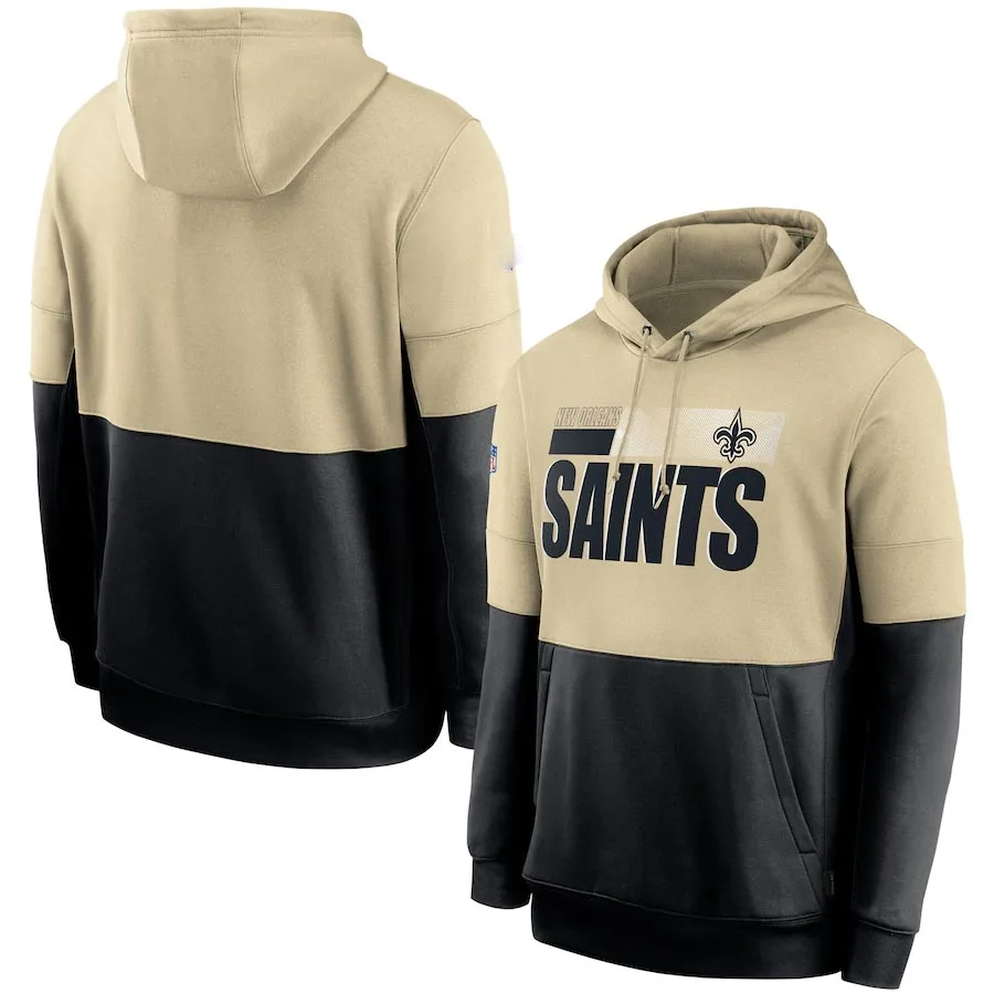 

Men New Orleans Sideline Impact Lockup Performance Saints Pullover Hoodie - Gold/Black