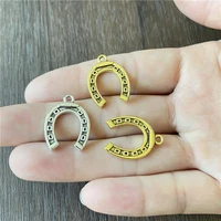 junkang 20pcs charm horseshoe shaped u pendants jewelry making diy handmade bracelet necklace accessories materials