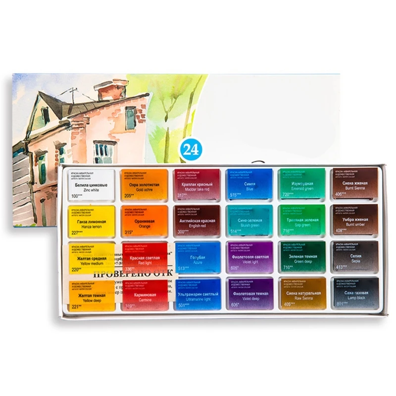 

Многофункциональная Акварельная краска для художников, несколько классических цветов с крышкой в палитре, Школьное искусство, проект, пода...