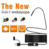 3in1 8mm 6 led waterproof inspection borescope tube for android endoscope high definition pipeline industrial endoscope camera