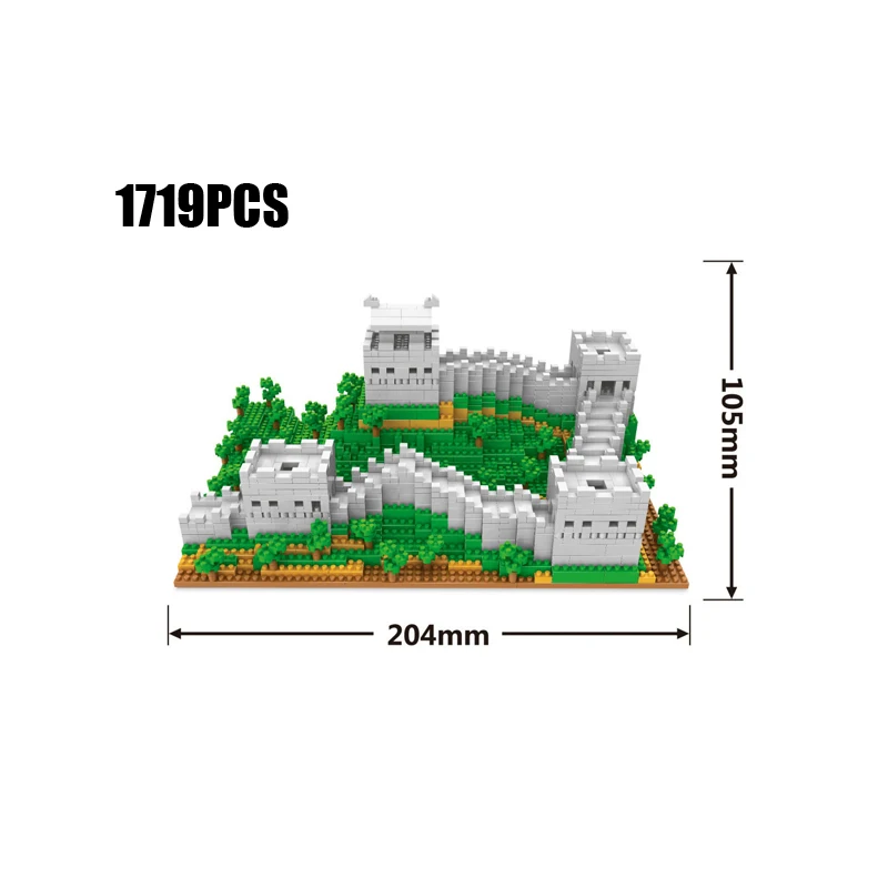 Всемирно известная историческая архитектура микро алмаз блок Китай great wall building