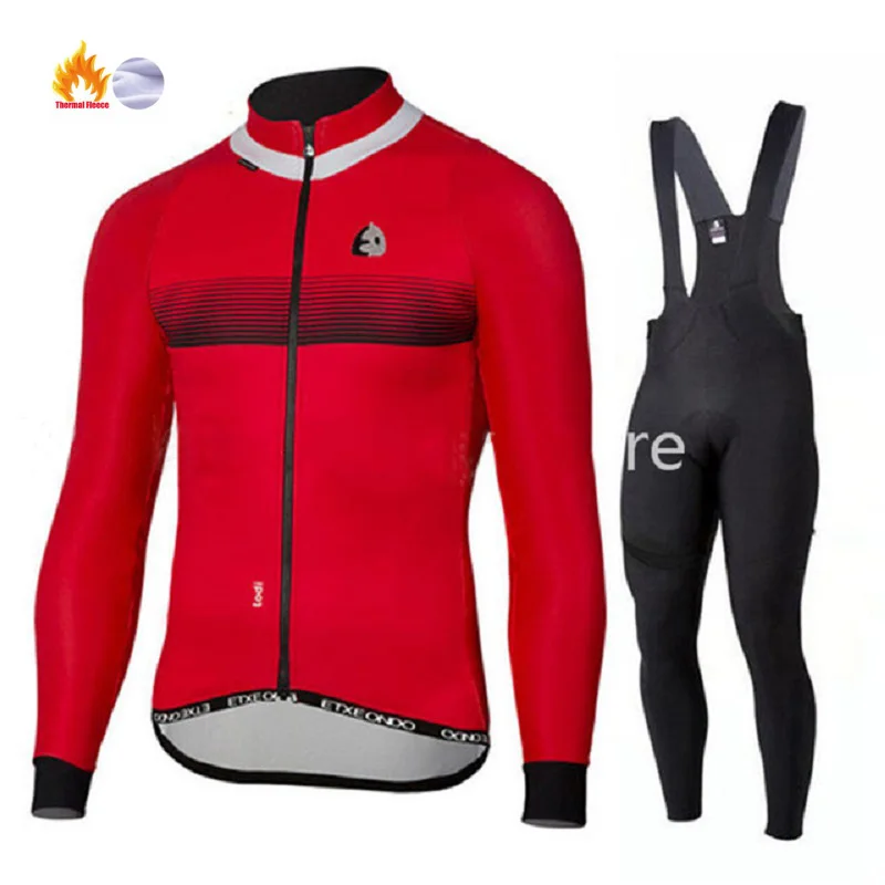 Зимняя Теплая Флисовая качественная одежда Etxeondo для велоспорта длинный комплект