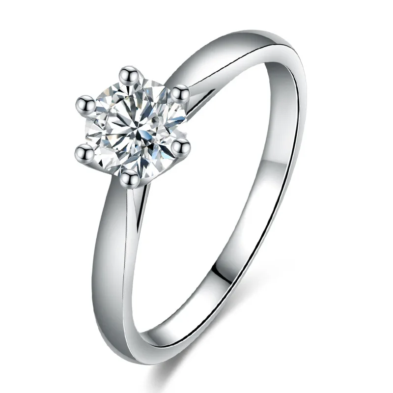

Cute Male Female White Crystal Ring Small Rose Gold Silver Color Engagement Ring Luxury Round Zircon Wedding Rings For Women Men