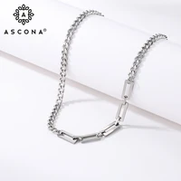 ascona stainless steel pendant clasp style necklace silver plated punk style birthday gift jewelry gothic