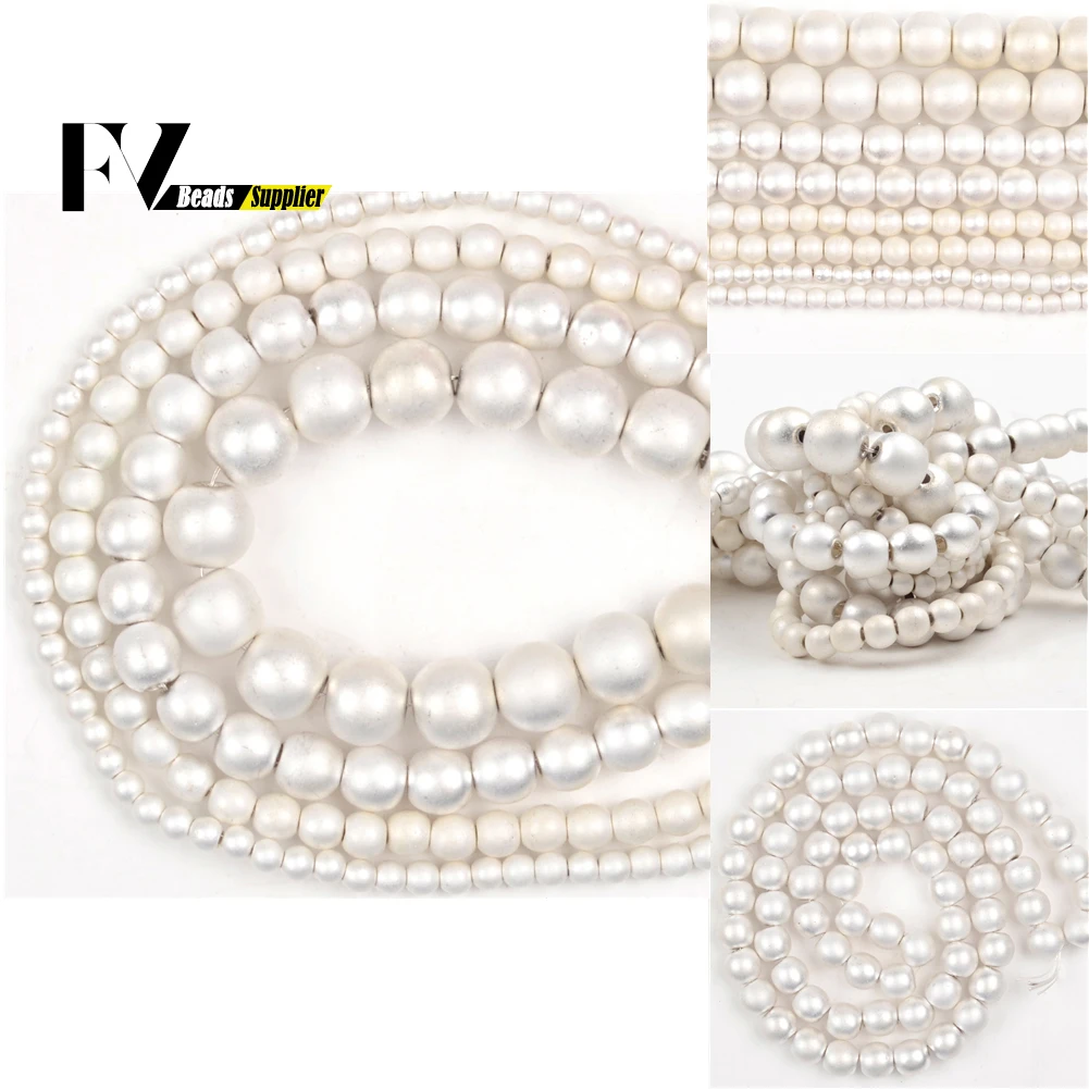 

Круглые бусины из гематита, 2/3/4/6/8/10 мм, с матовым полированным серебром, для самостоятельного изготовления ювелирных изделий, 15 дюймов