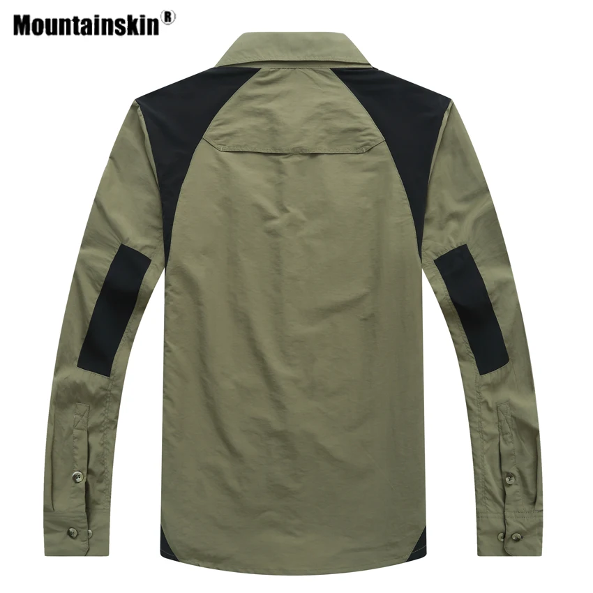 Mountainskin, мужские летние походные рубашки, быстросохнущие, для спорта на открытом воздухе, дышащие, для рыбалки, Походов, Кемпинга, тонкая одежда с соединением внахлёст VA619