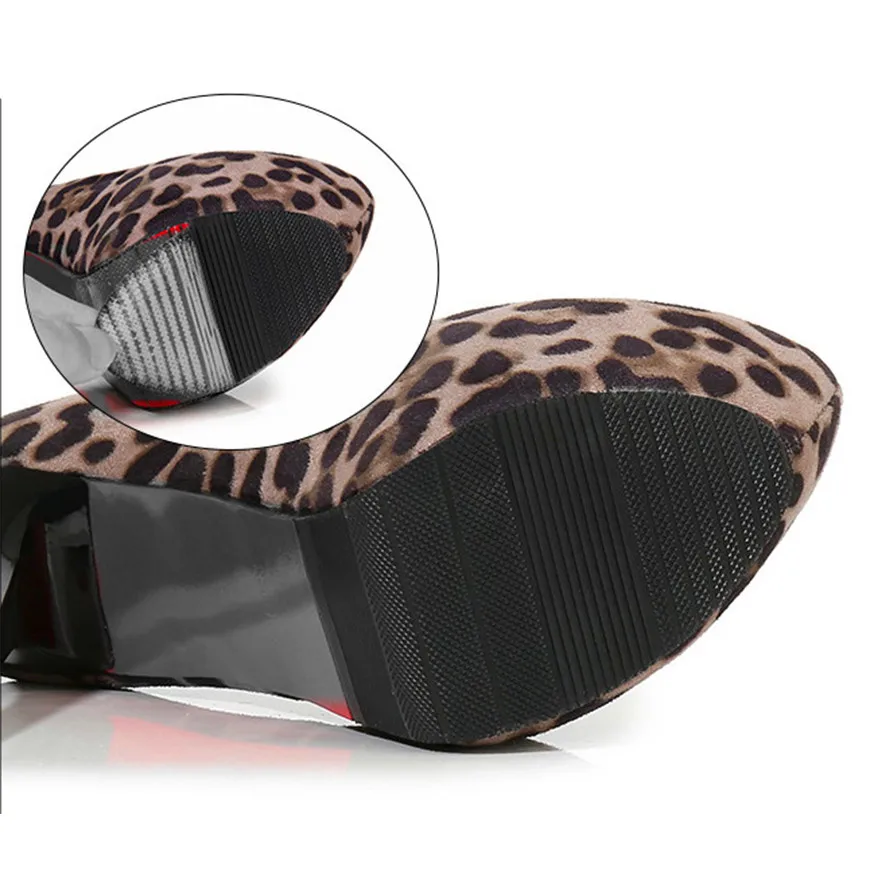 Женские туфли лодочки на платформе и высоком каблуке 14 см Осенние элегантные