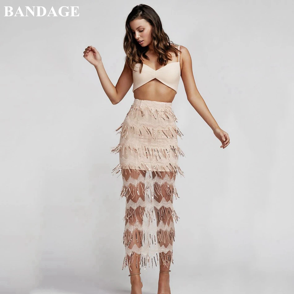 Женское Бандажное платье без рукавов с блестками облегающее для ночного клуба