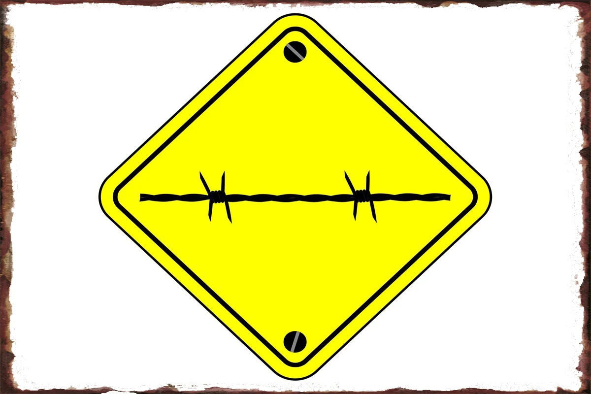 

Barbed Wire Warning Sign Tin Plates Wall Decor Room Decoration Retro Vintage Metal Sign Tin Sign For Home Club Man Cave Cafe