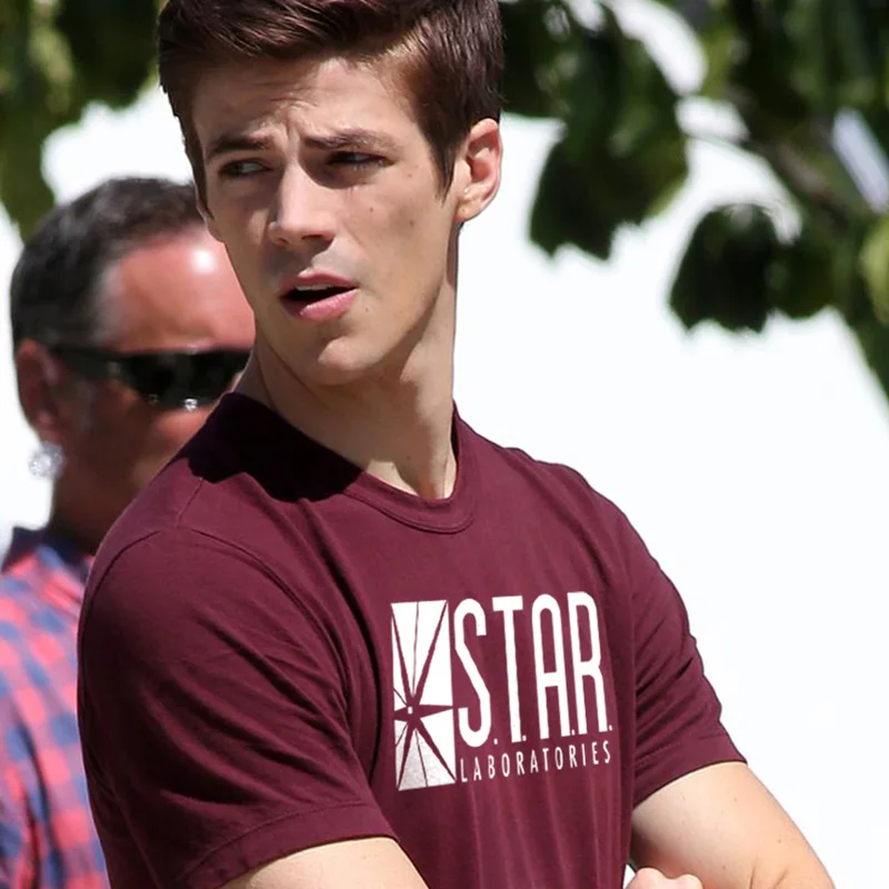 Летние футболки мужские с теорией Большого взрыва принтом флэш звезды хит продаж