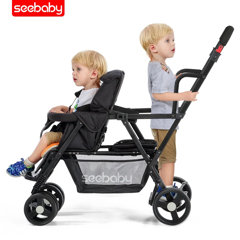 

Light Twins stroller second child car folding double stroller can sit and lie down two child carriage