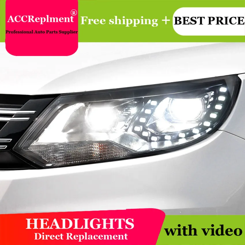 Авто PRO 2012 2017 для vw tiguan фары Тюнинг автомобилей Q5 би ксенон объектив СВЕТОДИОДНЫЙ