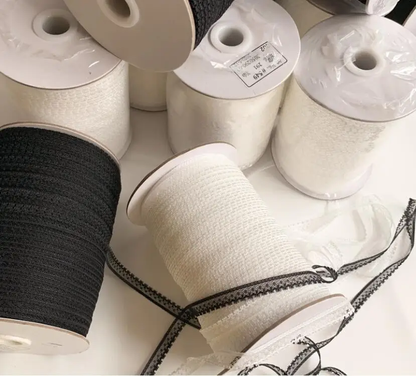 20 м/лот тонкие милые черного и белого цветов с декоративной шнуровкой отделкой