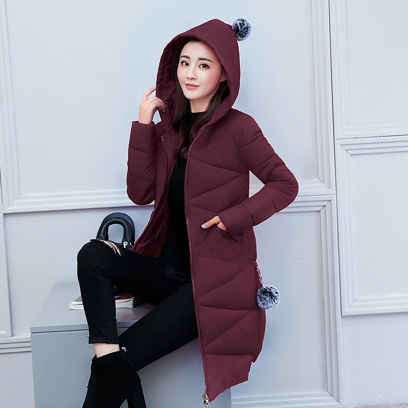 MLCRIYG Женская куртка с хлопковой подбивкой Длинная тонкая парка женское толстое