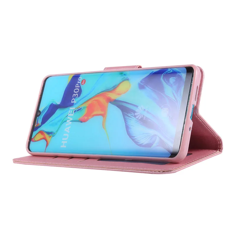Чехол из искусственной кожи с котом для huawei P30Pro P20 P30lite y7 y6 откидная карта с ремешком для Honor 10lite