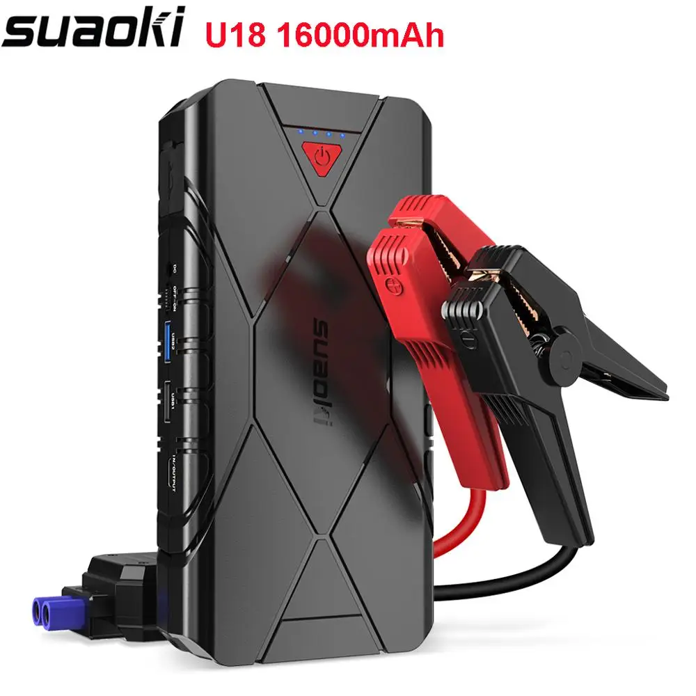 SUAOKI U18 1200A пиковый 16000 мАч портативный стартер 7.0L газ 5.0L дизельный двигатель с QC3.0
