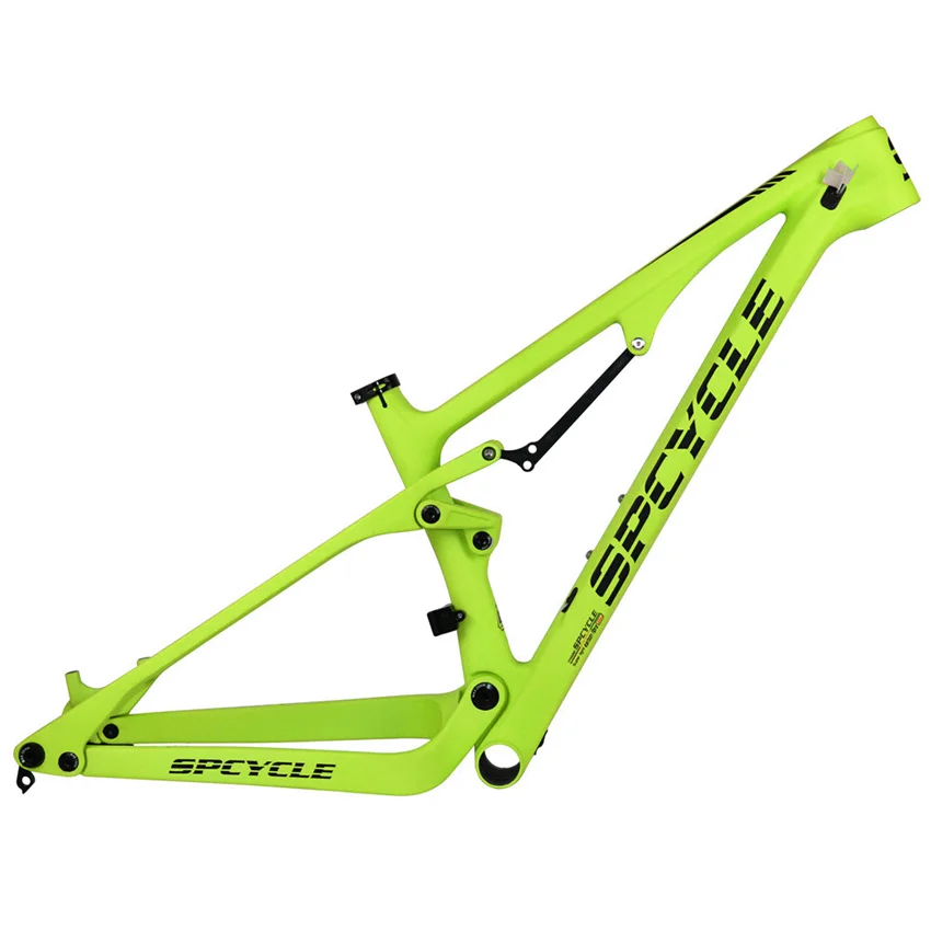 Light Yellow Spcycle XC карбоновая полная подвеска рама 27,5 er 29er горный велосипед полная подвеска рама 148*12 мм Boost MTB рама 27,5+ BB92 - Цвет: Light Yellow