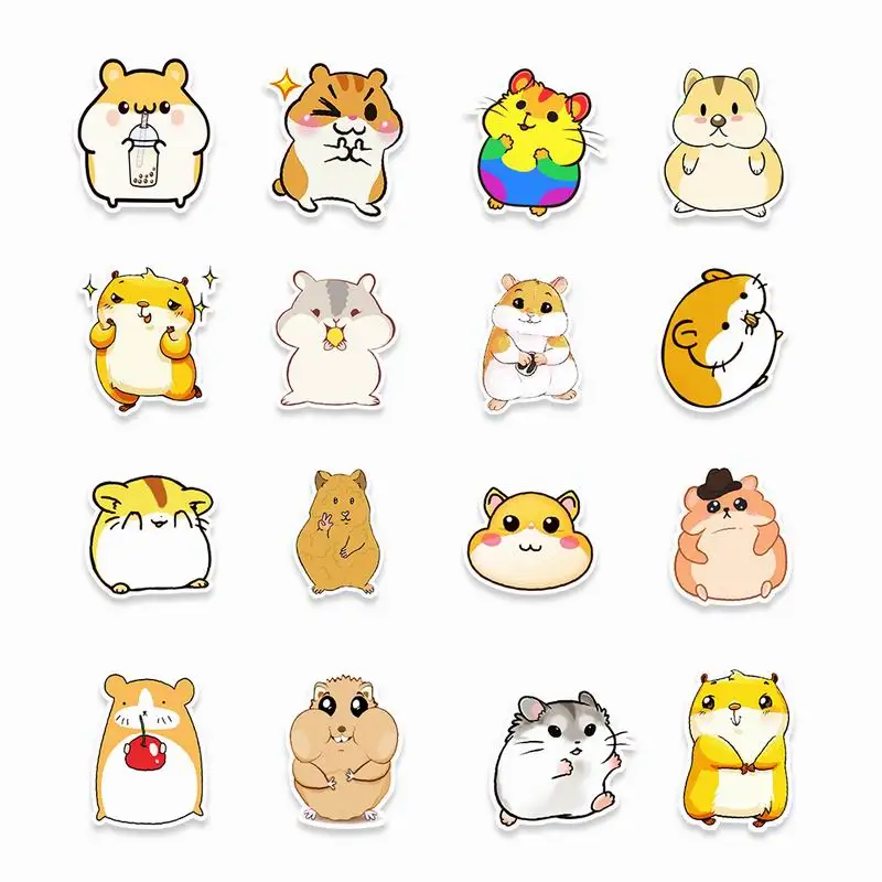 

50pcs Car Personality Sticker Cute Hamster Cartoon Suitcase New Theme Graffiti Stickers Auto Motorcycle Body Graffiti Sticker