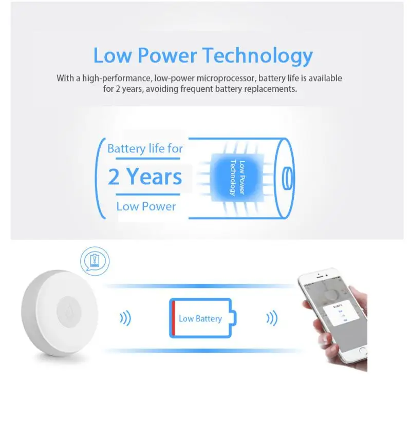 

Tuya Zigbee Smart Home Water Leak Sensor Wireless Flooding Detector Water Leakage Detection Alert Water Level Overflow Alarm