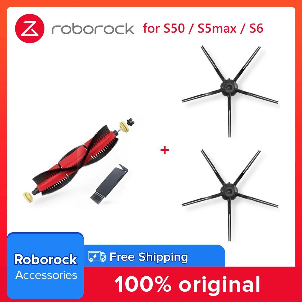 Roborock Оригинальные Запасные Комплекты для S6 S50 S5max S6Max V чистящие щетки Съемная