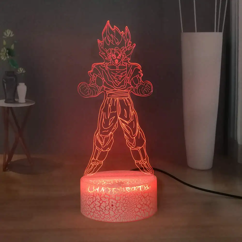 Cool Kakarotto 3D креативная настольная лампа современный Жемчуг дракона СВЕТОДИОДНЫЙ