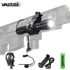 2000 люмен T6 светодиодный Белый Тактический светильник онарик, охотничий фонарь, фонарик 18650, аккумулятор + зарядное устройство + крепление + дистанционный переключатель давления