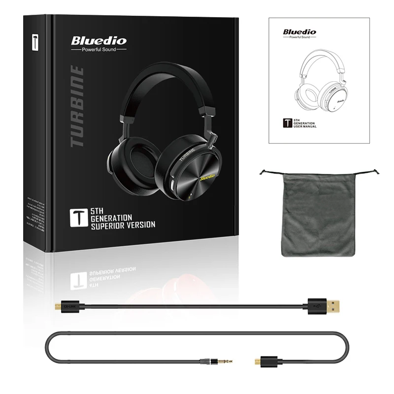 Bluedio T5 беспроводные наушники hifi стерео Bluetooth гарнитура с шумоподавлением
