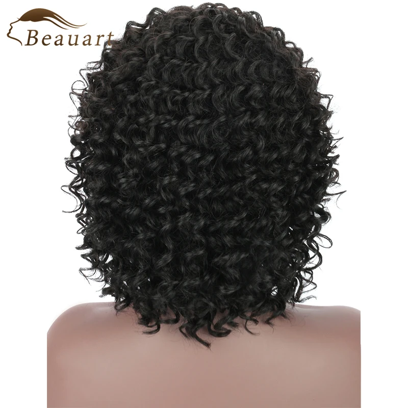 

Beauart 12 Inch Short Deep Small Curly 100% Brazilian Remy Human Hair Wigs for Black Women Natural Curls Wig with Hair Bangs